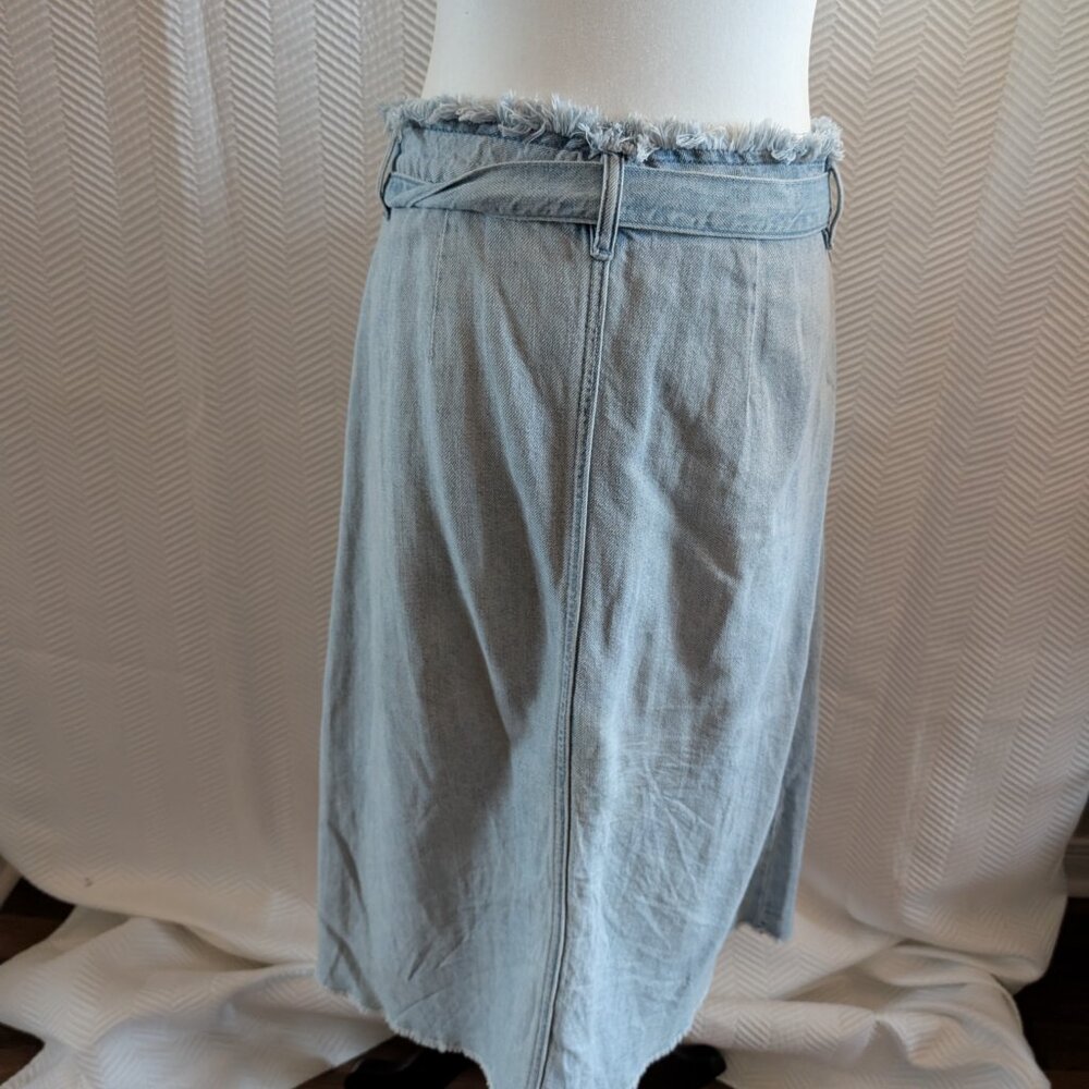 Gap Denim Skirt Light A-line Blue Wash Belted Size 28 Retro style Boho Casual - Picture 5 of 12